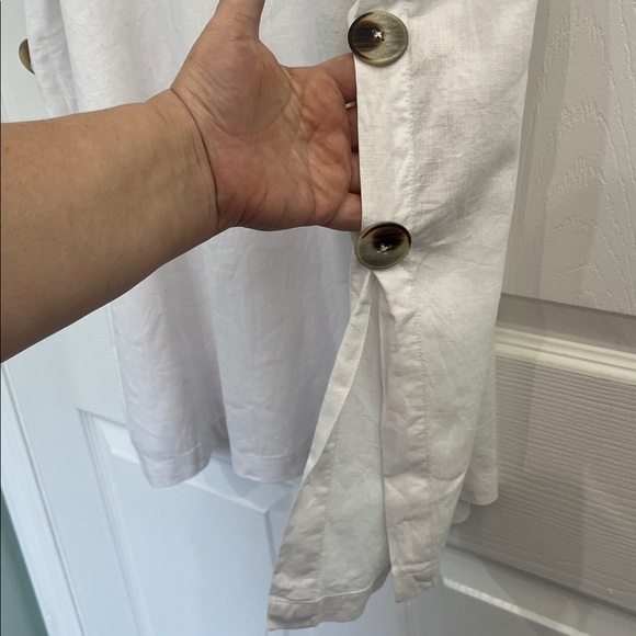 NWOT New Directions Womens 3X White V-neck Short Sleeve Blouse Tunic Top Beach - Picture 3 of 6